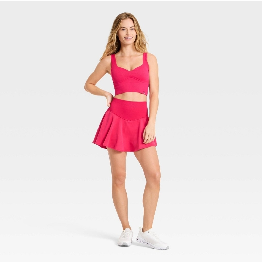 JoyLab Women's Seamless Sweetheart Support Tank Top - Red XS - Picture 3 of 3